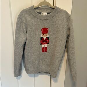Janie and Jack Gray Knit Nutcracker Sweater